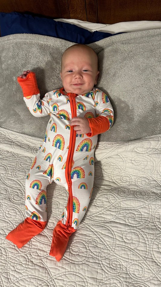 Rosie Rainbow Zippie Romper