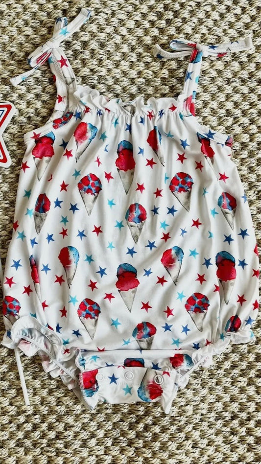 Red, White & Blue Bubble Romper