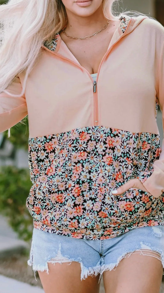 Floral Half Zip