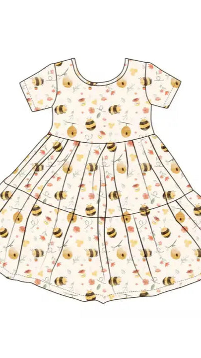 Honey Bees Bamboo Twirl Dress