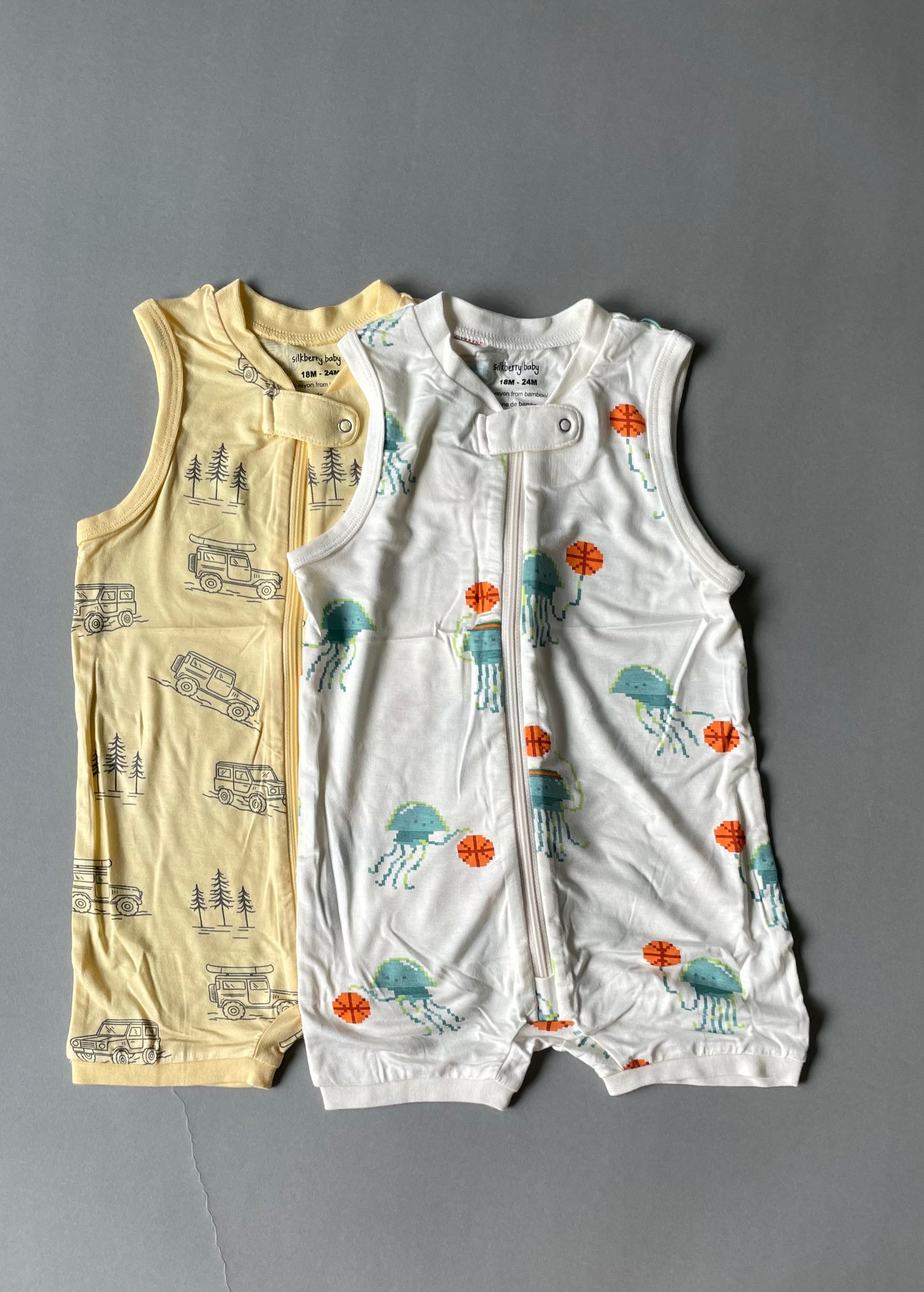 Bamboo Sleeveless Romper - Pixel Jelly Print