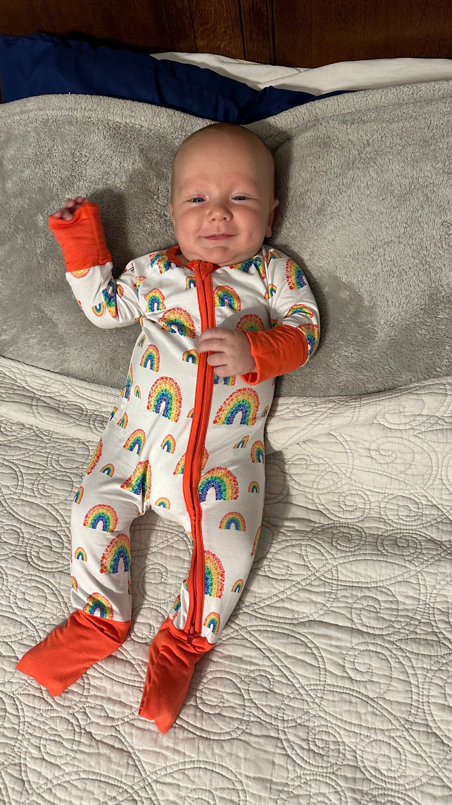 Rosie Rainbow Zippie Romper